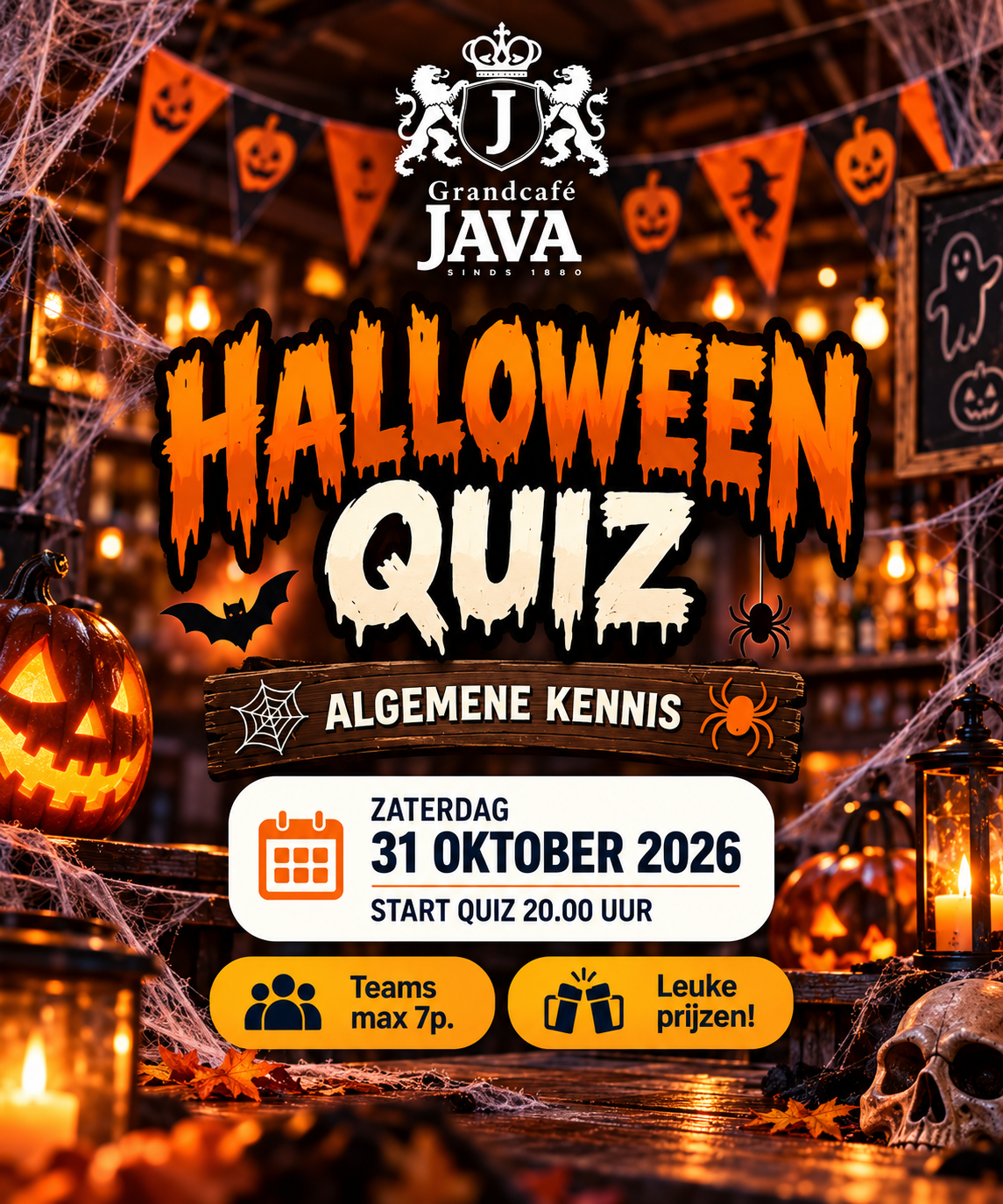 Poster voor Halloween Quiz Java Veendam (Algemene kennis)